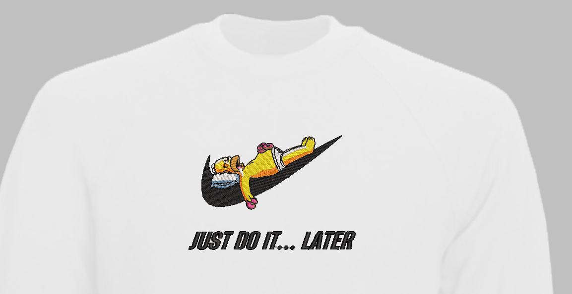 Siuvinėtas džemperis "Just do it... Later"