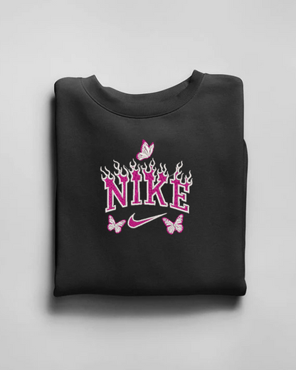 Siuvinėtas džemperis "Drugeliai ir ugnis"